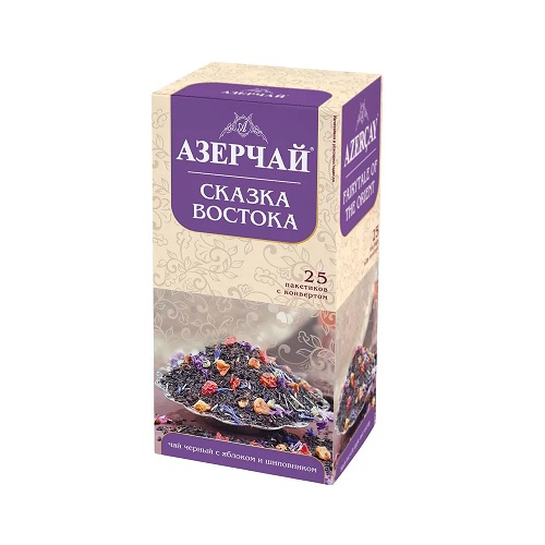 Азерчай чай черный Сказка Востока с яблоком и шиповником, 25 пакетиков Азерчай чай черный Сказка Востока с яблоком и шиповником, 25 пакетиков